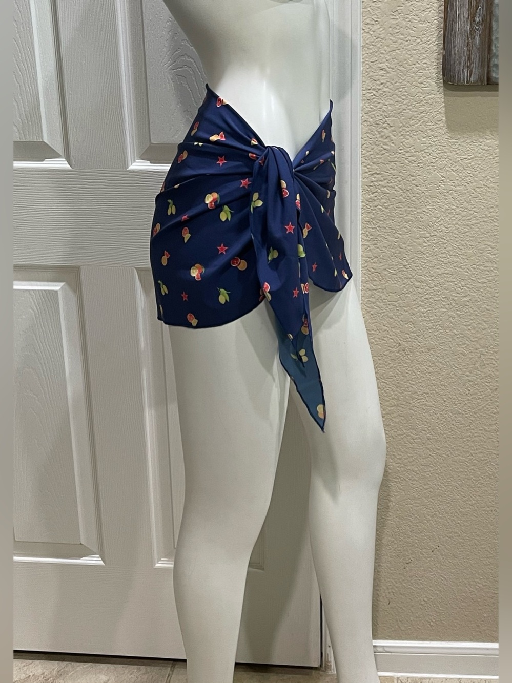 Sanpellegrino x Kenny Flowers Swimfruit Sarong Blue Citrus Pattern Size S/M
